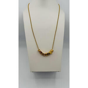 Gold Tone Bubble Link Chain Letter Gold Tone Box for Name "LESLIE" Necklace
